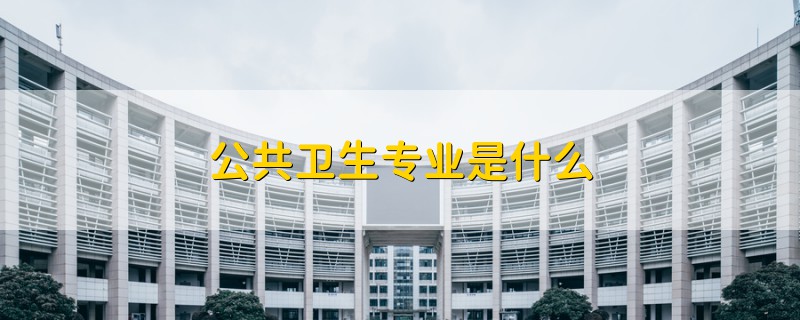 公共衛(wèi)生專業(yè)是什么