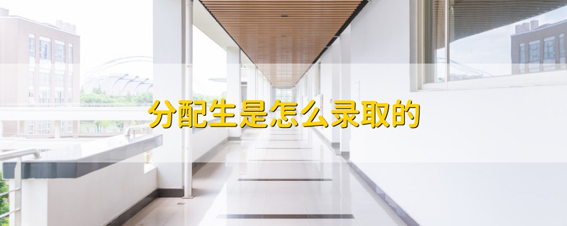 分配生是怎么錄取的