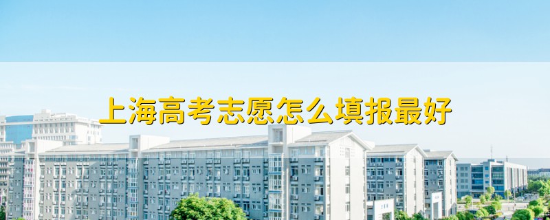 上海高考志愿怎么填報最好