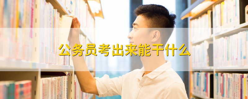 公務(wù)員考出來能干什么
