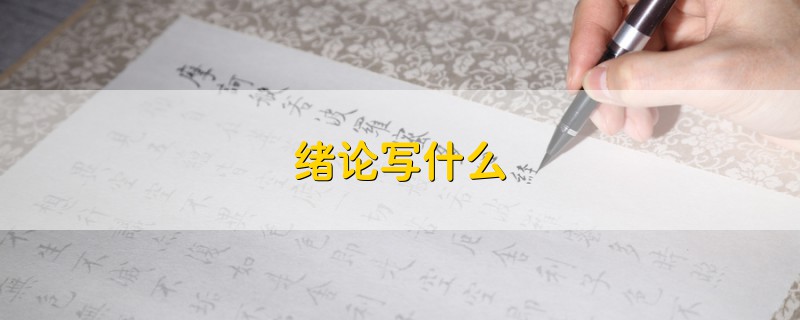 緒論寫什么