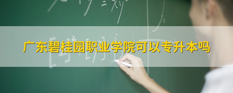 廣東碧桂園職業(yè)學(xué)院可以專升本嗎