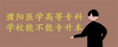 濮陽醫(yī)學(xué)高等?？茖W(xué)校能不能專升本