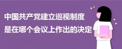 中國共產(chǎn)黨建立巡視制度是在哪個會議上作出的決定