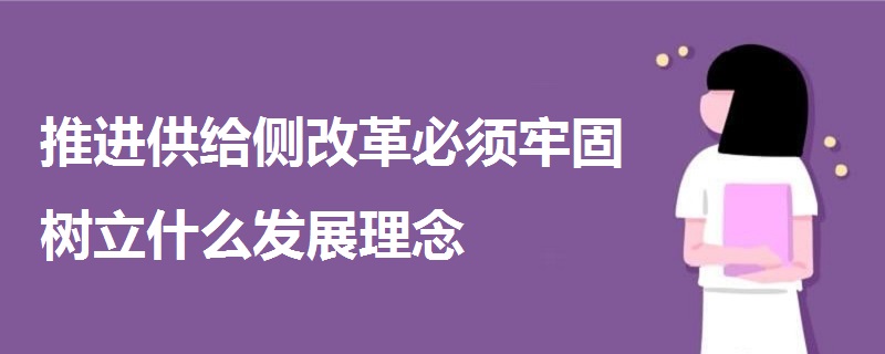 推進(jìn)供給側(cè)改革必須牢固樹(shù)立什么發(fā)展理念