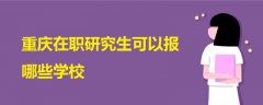 重慶在職研究生可以報哪些學校