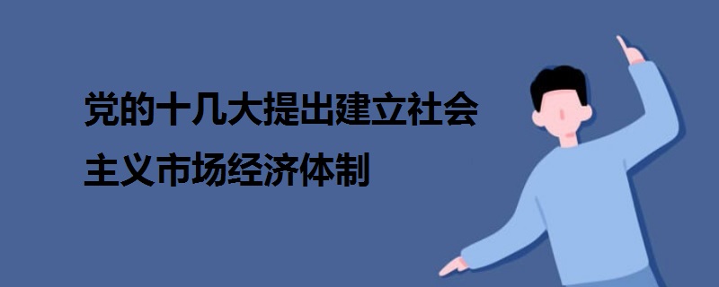 黨的十幾大提出建立社會主義市場經(jīng)濟(jì)體制