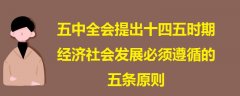 五中全會(huì)提出十四五時(shí)期經(jīng)濟(jì)社會(huì)發(fā)展必須遵循的五條原則
