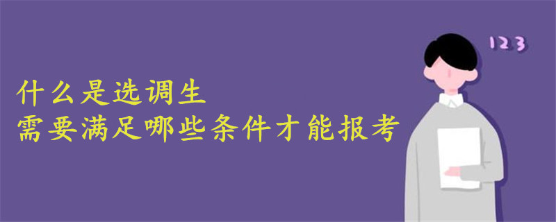 什么是選調(diào)生?需要滿足哪些條件才能報(bào)考