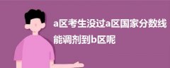 a區(qū)考生沒過a區(qū)國家分?jǐn)?shù)線能調(diào)劑到b區(qū)呢