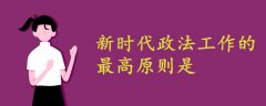 新時代政法工作的最高原則是