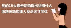 黨的19大報告明確提出堅持什么道路推動構(gòu)建人類命運共同體