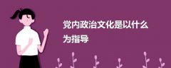 黨內(nèi)政治文化是以什么為指導(dǎo)