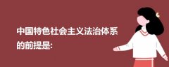中國特色社會主義法治體系的前提是:
