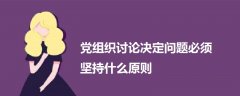 黨組織討論決定問題必須堅持什么原則