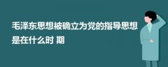 毛澤東思想被確立為黨的指導(dǎo)思想是在什么時(shí)期