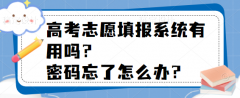 高考志愿填報系統有用嗎？密碼忘了怎么辦？